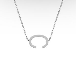 Silver “C” Pendant Necklace